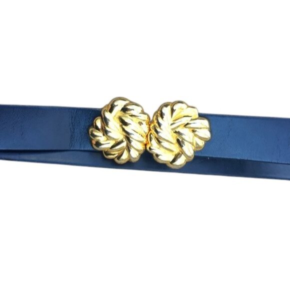 Paquette vintage buckle on black Talbots belt 42" - Picture 1 of 7